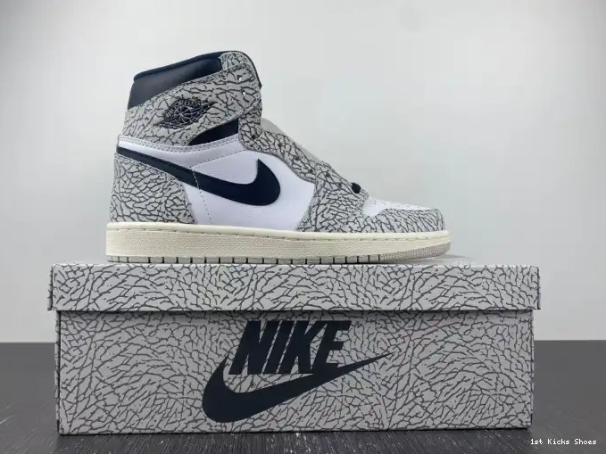 1st Kicks Shoes Cement 1 Jordan High White OG Air DZ5485-052 0610